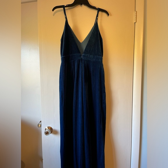 4SI3NNA blue velvet wide leg Jumpsuit size M - Picture 7 of 7